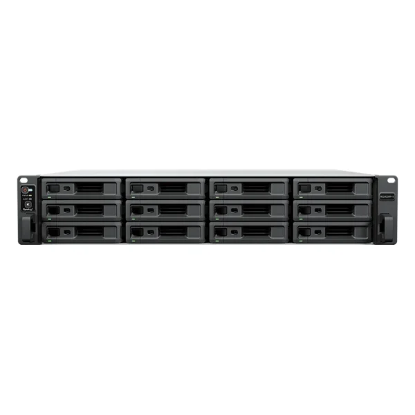 Synology RS2423RP+II mặt trước NAS Synology RS2423RP+II – 12 khay – mặt trước