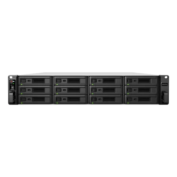 Synology RS3621RPxs mặt trước NAS Synology RS3621RPxs – 12 khay – mặt trước